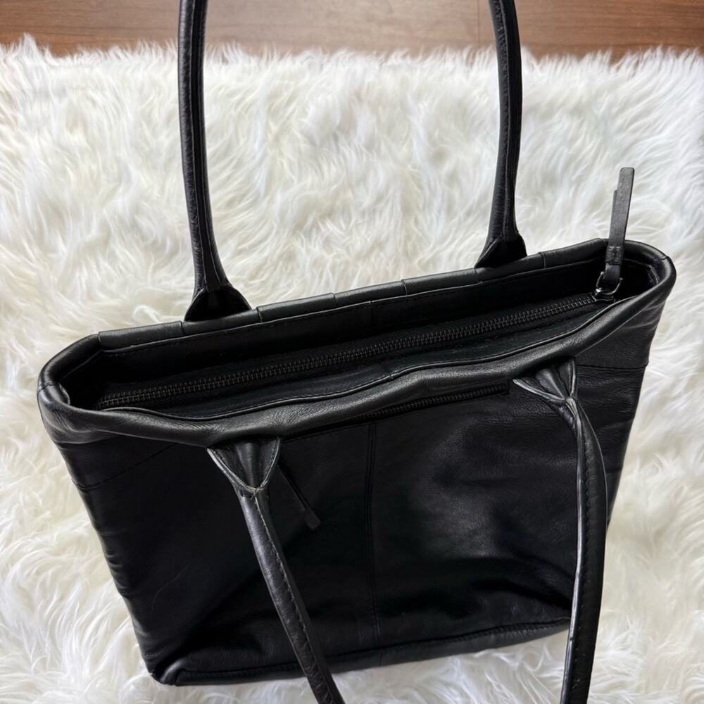Unbranded | India Black Genuine Leather Zipper Woven Tote Bag Shoulder Purse - Picture 6 of 11